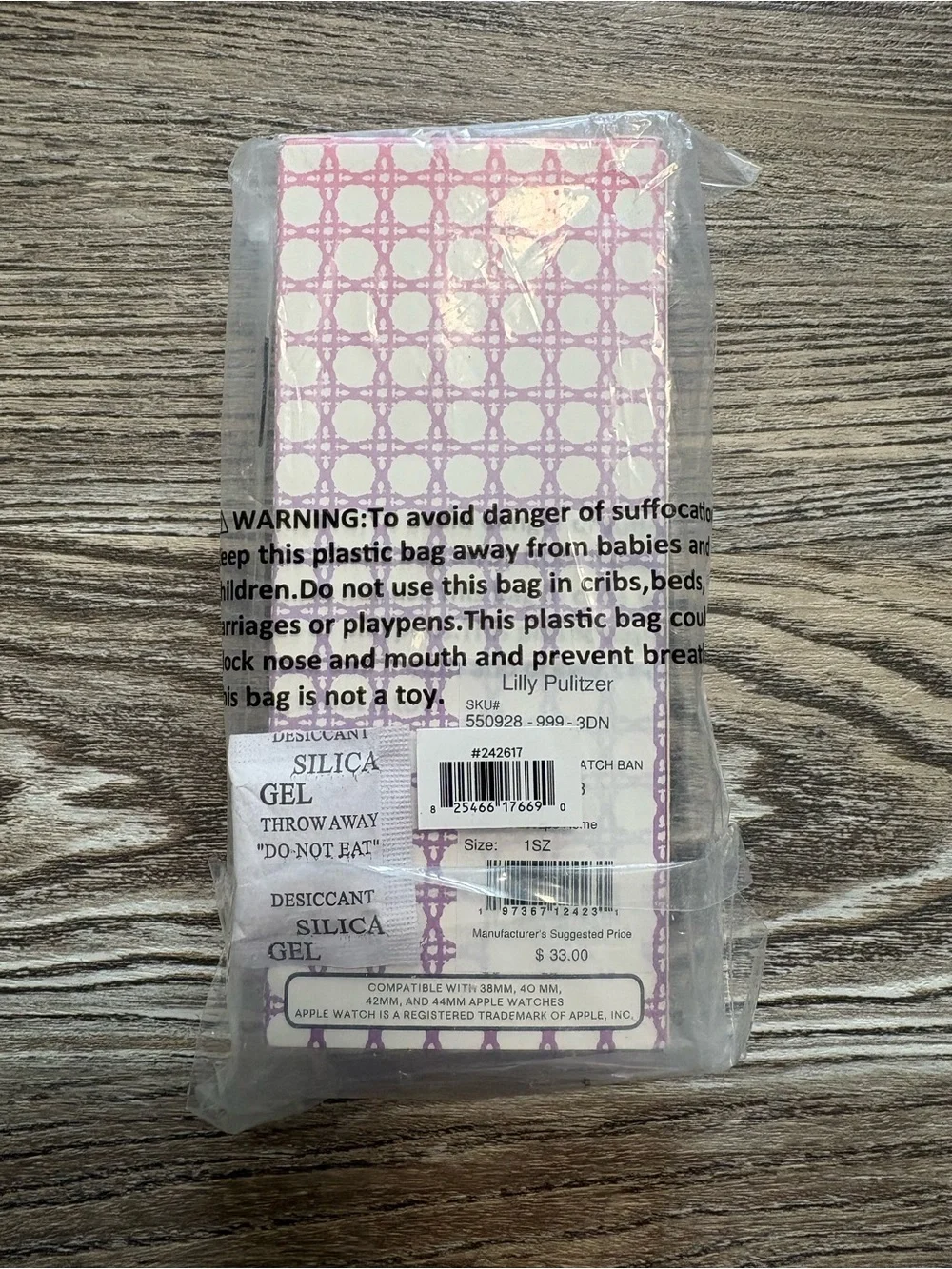 Lilly Pulitzer Scrunchie Apple Watch Band Secreat Escape Home 38/40/42/44mm NWT